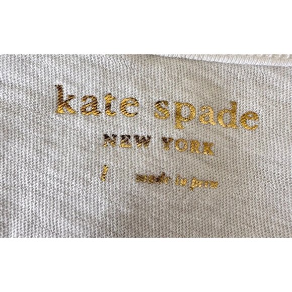 Kate Spade White Eyelet Mixed Media Tee Top Large Cotton Flutter Sleeves… - Picture 7 of 8